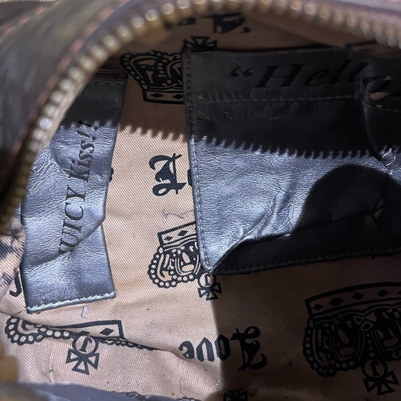 RARE VINTAGE Juicy Couture Trust Fund Brown Velvet 'University' Embroidered Hobo - Picture 15 of 15